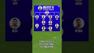 GREATEST XI ACCORDING TO MBAPPE #shorts #football