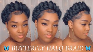 Butterfly HALO BRAID TUTORIAL | WEDDING HAIRSTYLES | CROWN BRAID Hairstyles |@Tatiaunna1