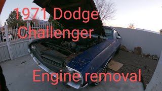 1971 Dodge Challenger r/t engine removal pt. 1