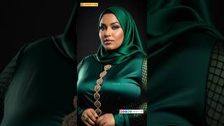 Curvy Plus-Size Muslim Woman in Satin Abaya with Hijab | AI Model Look Book #virtualinfluencer