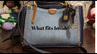 Coach Denim Colorblock Dreamer Bag "What Fits Inside"