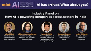 Panel discussion on How AI is powering companies across sectors in India at the Mint AI Summit, 2022