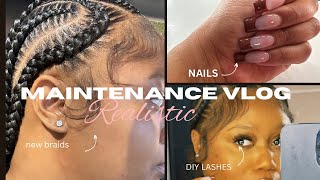 maintenance vlog ♡ getting ready for Culture Con! + new braids + nails, lashes & unprofessional tech