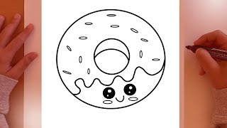 COMO DESENHAR UM DONUT KAWAII