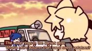 [Len, Rin, KAITO, MEIKO, Miku] "Song of Roast Sweet Potatoes" english and romaji subbed