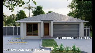 Narrow land 4 bedroom House Plan 208SB