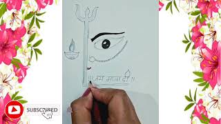 How to draw Navratri Special Maa Durga with Trishul Easy Drawing step by step| Durga Maa Drawing#maa