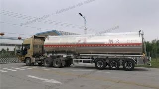 Tri axle aluminium alloy fuel tank trailer 45000 liters fuel tanker for sale