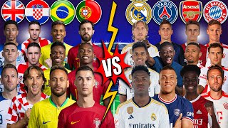 England Croatia Brazil Portugal 🆚 Real Madrid PSG Arsenal Bayern Munich 💪🔥(Ronaldo, Neymar)