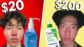 $20 vs $200 Skincare Routine