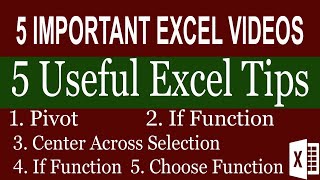 5 Excel more important tips- 5 more important videos / XL Maza