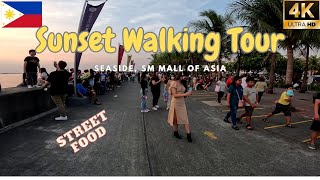 [4K] Seaside SM Mall of Asia, Sunset Walking Tour