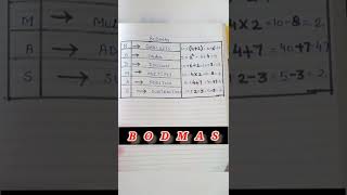 Math||BODMAS EXPLAIN WITH EXAMPLE||shorts