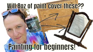 Step by step furniture painting for beginners, shop tour, booth tour! how much paint? #8ozchallenge