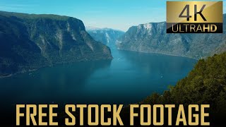 Aurlandsfjord Stegastein, Norway | Royalty Free Stock Footage 4K | No Copyright | Free Download