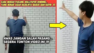 cara mudah ❗pasang wallpaper dinding kamar tidur yang benar hasilnya bagus | pasang stiker dinding