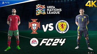 EA FC 24 - Portugal vs Scotland | UEFA Nations League 24/25 Full Match | Gameplay PS5 4K HDR 60FPS