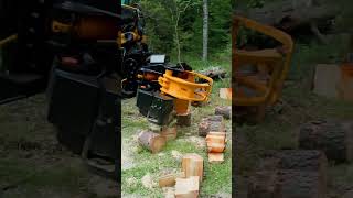 Would you use this instead of firewood processor? 🤪 #firewood #firewoodprocessor #excavator