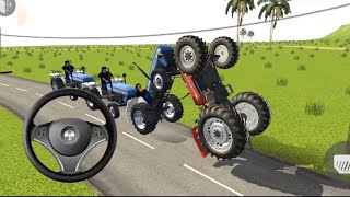 Pushing each other and extreme jumping - Indian Tractor Driving 3D