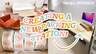 studio vlog #018 - asmr unboxing, redecorating the office, and creating a new packing station!