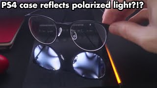 Personal Bits 0398: PS4 case plastic reflects and filters polarized light of monitor through glasses