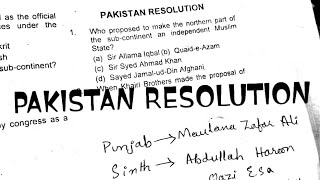 |Pakistan Resolution| Most Important & Repeated MCQ's For Law Admission Test