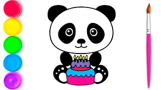 How to Draw Panda🐼 | Cake Art for Kids | Panda Drawing for Kids | Step by Step Easy