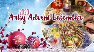 Artsy Advent Calendar 2020: Holiday Highland Cow