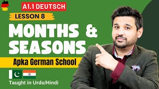 A1 Lesson 8 | Learn German Months and Seasons | Learn German course for beginners | Urdu, Hindi 🇩🇪