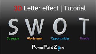 How to insert 3D Letters & create slides in PowerPoint🔥| SWOT #Tutorials #powerpoint #powerpointzone