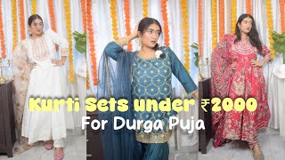 Amazon Kurti Sets under ₹2000 for Durga Puja & Navratri | Kurta Sets for the Festive Season Haul