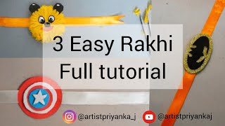 How to make Rakhi at home? | 3 Easy Tutorial #craftideas #rakhimaking #rakhi #rakhshabandhan