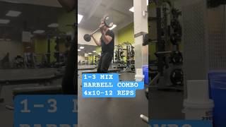 STANDING BICEP CURLS BAR /STANDING FRONT SHOULDER RAISES/TRICEP SKULL CRUSHERS #workout #exercise