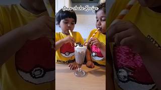 6 & 3 years old make oreo milk shake #oreoshake #oreomilkshake #kidscookingrecipe #foodie  #shorts