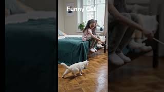 Funny Cat is Playing with a Girl!