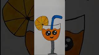 How to draw a juice 🍹 step by step | رسم عصير سهل