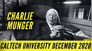 TIMESAVER Charlie Munger Interview: CalTech December 2020