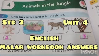 3rd std Unit 4 Animals in the jungle/English malar workbook answers/EnnumEzhuthum