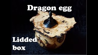 Woodturning - Natural edge lidded box (applewood burl & blackwood)  Part 2