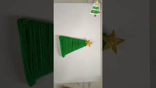 Christmas tree making with wool #short #youtubeshorts