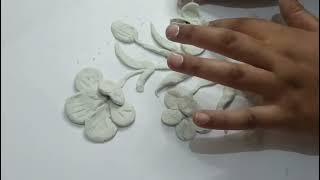 beautiful flowers art use wall putty #art #painting