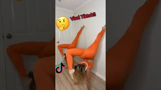 Rybka Twins 💕Cool Flexibility Hanstand Challenge on The wall