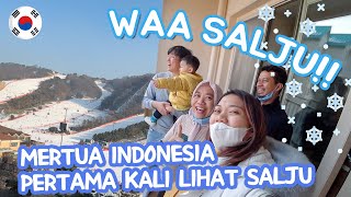 REAKSI MERTUA INDONESIA PERTAMA KALI LIHAT SALJU DI KOREA!!!☃️