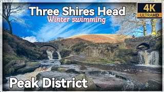 Three Shires Head winter swimming,  drone video 02.01.2023 Janek włóczykij