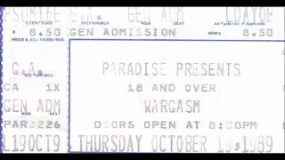 Wargasm (US-Ma) "Sudden Death" (live) at the Paradise Boston Ma. 10/19/1989 (Audio Only)