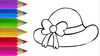 Qanday qilib shlyapa chizish va bolalar uchun rang berish. How to draw a hat and color it for kids