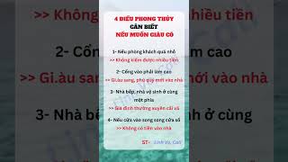 4 điều phong thủy cần biết nếu muốn giàu có #follower #trietlycuocsong #phongthuy