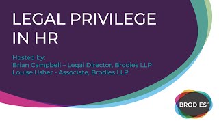 Legal privilege in HR