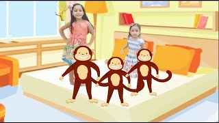 MÚSICA DOS CINCO MACAQUINHOS PULANDO NA CAMA !  Five Little Monkeys Jumping on the Bed | 동요와 어린이 노래