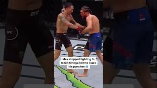 Max Holloway teaching Brian Ortega how to defend punches, while fighting him, It's WILD!